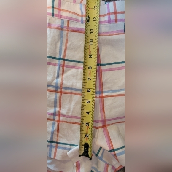 NWT $69 Women's WAYF Multi Colored Checker Linen Blend Summer Shorts Belt Size M - Picture 10 of 10